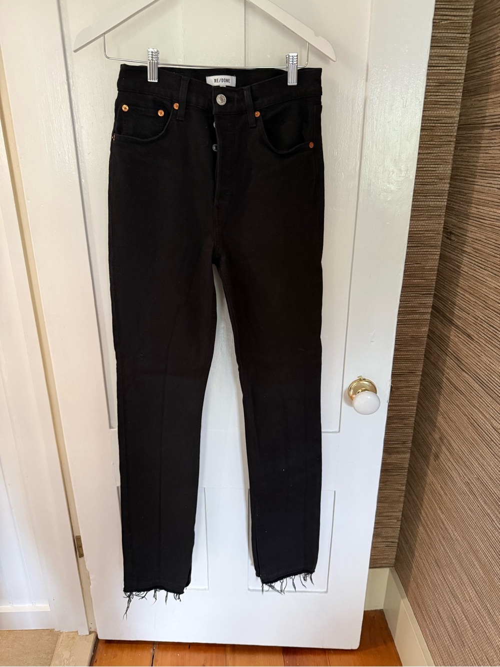 Re/Done Black High-Rise Skinny Jeans